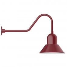 Montclair Light Works GNC124-55-B01-L13 - 14" Prima shade, LED Gooseneck Wall Mount, decorative canopy cover, Barn Red