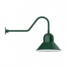 Montclair Light Works GNC125-42-L13 - 16" Prima shade, LED Gooseneck Wall Mount, Forest Green