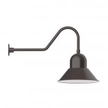 Montclair Light Works GNC125-51-L13 - 16" Prima shade, LED Gooseneck Wall Mount, Architectural Bronze