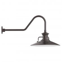 Montclair Light Works GNC143-51-B01-L13 - 18" Homestead shade, LED Gooseneck Wall Mount, decorative canopy cover, Architectural Bronze