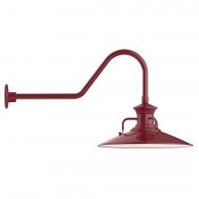 Montclair Light Works GNC143-55-B01-L13 - 18" Homestead shade, LED Gooseneck Wall Mount, decorative canopy cover, Barn Red