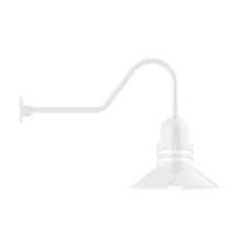 Montclair Light Works GNC150-44 - 16" Atomic shade, gooseneck wall mount, White