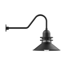 Montclair Light Works GNC151-41 - 18" Atomic shade, gooseneck wall mount, Black