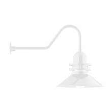 Montclair Light Works GNC151-44 - 18" Atomic shade, gooseneck wall mount, White
