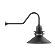 Montclair Light Works GNC152-41 - 20" Atomic shade, gooseneck wall mount, Black