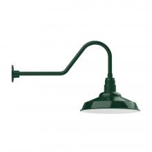 Montclair Light Works GNC184-42-B01-L13 - 16" Warehouse shade, LED Gooseneck Wall Mount, decorative canopy cover, Forest Green