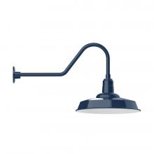 Montclair Light Works GNC185-50-L13 - 18" Warehouse shade, LED Gooseneck Wall Mount, Navy