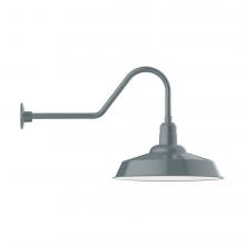 Montclair Light Works GNC186-40-L14 - 20" Warehouse shade, LED Gooseneck Wall Mount, Slate Gray