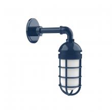 Montclair Light Works GNM050-50 - Vaportite, no shade, single wall mount with clear glass and cast guard, Navy