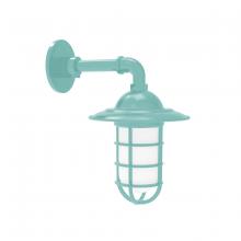 Montclair Light Works GNM052-48 - Vaportite, Style A shade, single wall mount with clear glass and cast guard, Sea Green