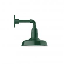 Montclair Light Works GNM181-42-W10-L12 - 10" Warehouse shade, LED Straight Arm Wall Mount with wire grill, Forest Green