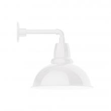 Montclair Light Works GNN107-44-L13 - 14" Cafe shade, LED Straight Arm Wall mount, White
