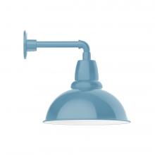 Montclair Light Works GNN107-54-L13 - 14" Cafe shade, LED Straight Arm Wall Mount, Light Blue