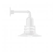 Montclair Light Works GNN148-44 - 12" Atomic shade, Straight Arm wall mount, White