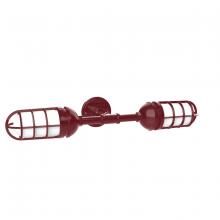 Montclair Light Works GNQ050-55 - Vaportite, no shade, double wall mount with clear glass and cast guard, Barn Red