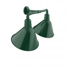  GNR104-42-L13 - Angle 14" 2-Light LED Straight Arm Wall Light in Forest Green