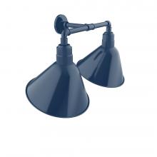  GNR104-50 - Angle 14" 2-Light Straight Arm Wall Light in Navy