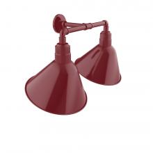  GNR104-55 - Angle 14" 2-Light Straight Arm Wall Light in Barn Red