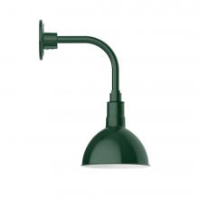  GNT114-42-L10 - 8" Deep Bowl shade, LED Curved Arm Wall Mount, Forest Green