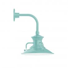 Montclair Light Works GNT142-48-L12 - 12" Homestead shade, LED Curved Arm Wall Mount, Sea Green