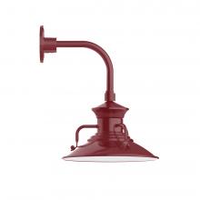 Montclair Light Works GNT142-55-L12 - 12" Homestead shade, LED Curved Arm Wall Mount, Barn Red