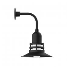 Montclair Light Works GNT148-41 - 12" Atomic shade, Curved Arm wall mount, Black