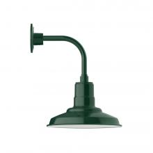 Montclair Light Works GNT182-42-L12 - 12" Warehouse shade, LED Curved Arm Wall Mount, Forest Green