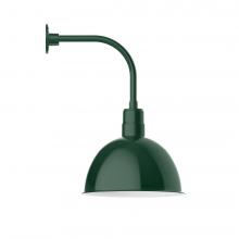  GNU117-42-L13 - 16" Deep Bowl shade, LED Curved Arm Wall Mount, Forest Green