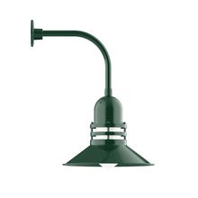 Montclair Light Works GNU150-42 - 16" Atomic shade, Curved Arm wall mount, Forest Green