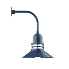 Montclair Light Works GNU150-50 - 16" Atomic shade, Curved Arm wall mount, Navy