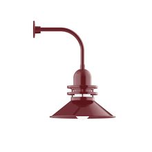 Montclair Light Works GNU151-55 - 18" Atomic shade, Curved Arm wall mount, Barn Red