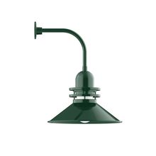 Montclair Light Works GNU152-42 - 20" Atomic shade, Curved Arm wall mount, Forest Green