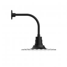 Montclair Light Works GNU159-41 - 16" Radial shade, Curved Arm wall mount, Black