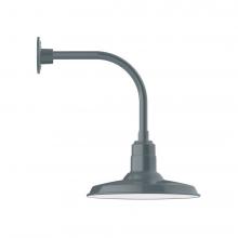 Montclair Light Works GNU183-40-L13 - 14" Warehouse shade, LED Curved Arm Wall Mount, Slate Gray