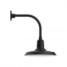 Montclair Light Works GNU183-41-L13 - 14" Warehouse shade, LED Curved Arm Wall Mount, Black