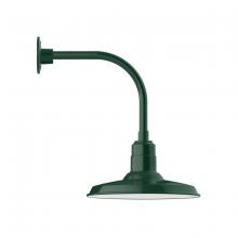 Montclair Light Works GNU183-42-B01-G06 - 14" Warehouse shade, Curved Arm wall mount, decorative canopy cover & Frosted Glass & cast guard