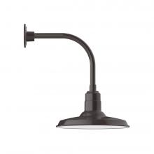 Montclair Light Works GNU183-51-L13 - 14" Warehouse shade, LED Curved Arm Wall Mount, Architectural Bronze