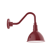 Montclair Light Works GNV115-55 - 10" Deep Bowl shade, gooseneck wall mount, Barn Red