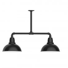  MSD106-41-L12 - 12" Cafe shade, 2-light LED Stem Hung Pendant, Black