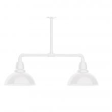  MSD106-44-L12 - 12" Cafe shade, 2-light LED Stem Hung Pendant, White