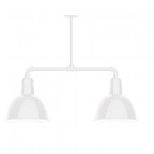 Montclair Light Works MSD116-44 - 12" Deep Bowl shade, 2-light stem hung pendant, White