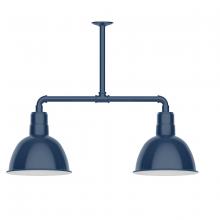 Montclair Light Works MSD116-50 - 12" Deep Bowl shade, 2-light stem hung pendant, Navy