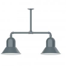 Montclair Light Works MSD123-40-L12 - 12" Prima, 2-light LED Stem Hung Pendant, Slate Gray