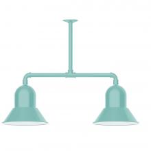 Montclair Light Works MSD123-48-L12 - 12" Prima, 2-light LED Stem Hung Pendant, Sea Green