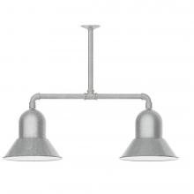 Montclair Light Works MSD123-49-L12 - 12" Prima, 2-light LED Stem Hung Pendant, Painted Galvanized