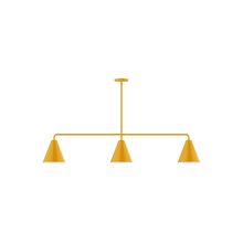 Montclair Light Works MSN420-21 - 3-Light Jynx Linear Pendant, Bright Yellow