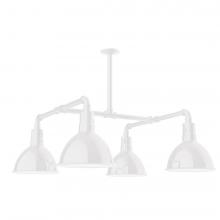  MSP115-44-T48-L12 - 10" Deep Bowl shade, 4-light LED Stem Hung Pendant, White