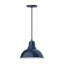  PEB106-50-C21-L12 - 12" Cafe shade, LED Pendant with white cord and canopy, Navy