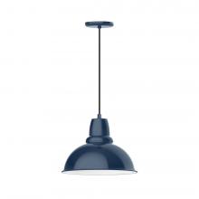  PEB107-50-L13 - 14" Cafe shade, LED Pendant with black cord and canopy, Navy