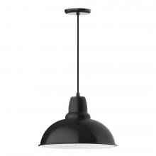  PEB108-41-L13 - 16" Cafe shade, LED Pendant with black cord and canopy, Black